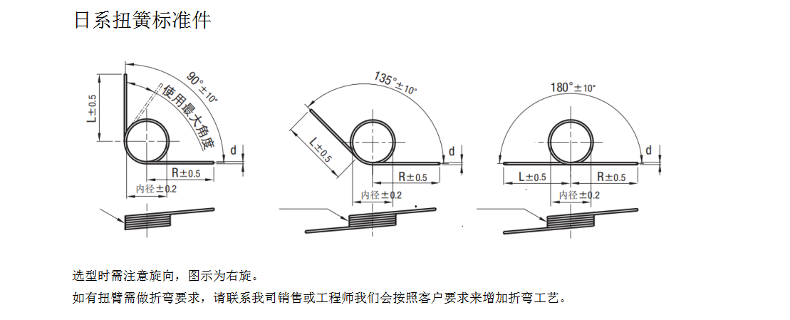 日系扭簧90度